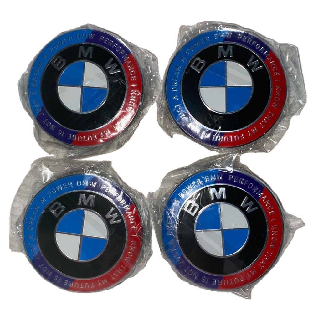 BMW M Emblem Badge Wheel Center Hub Cap Covers (P7962) OE #3613 6783536, 4PCS